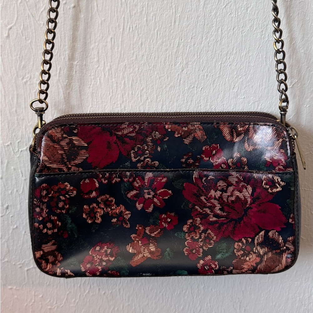 Patricia Nash Floral Crossbody Bag in Navy and Red - Picture 2 of 7